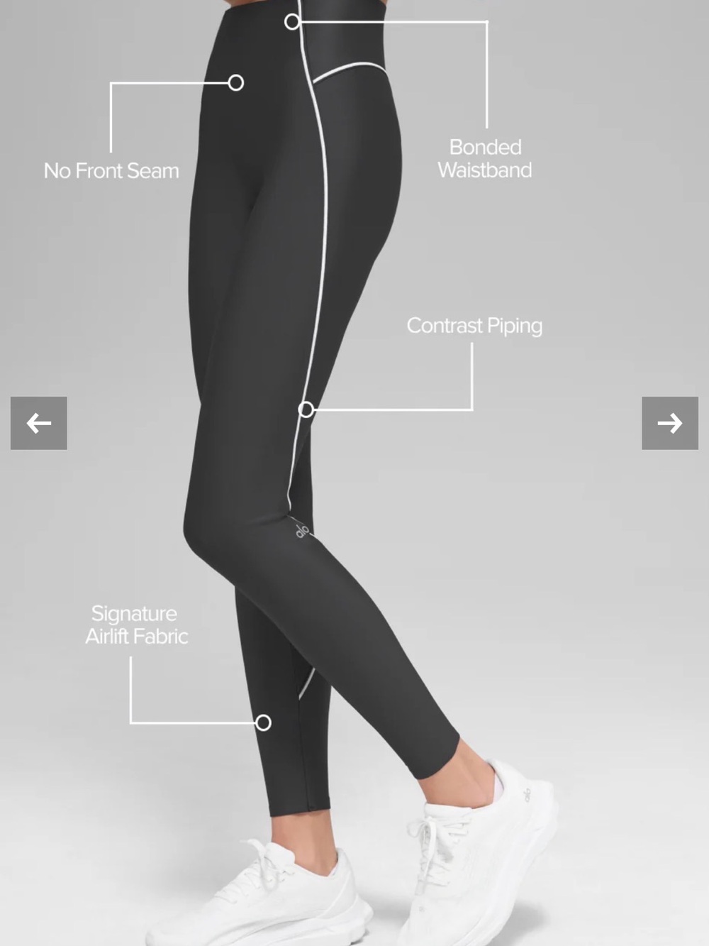 ALO Airlift High-Waist Haven Legging - Anthracite/White